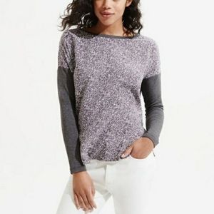 Lou & Grey herringbone mixed media long sleeve